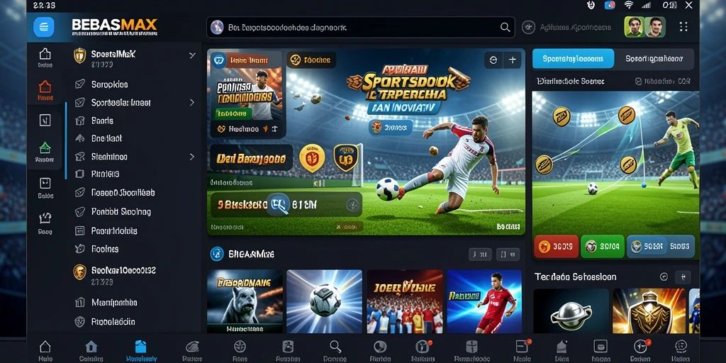 Tampilan antarmuka BEBASMAX yang modern dan intuitif saat taruhan olahraga.