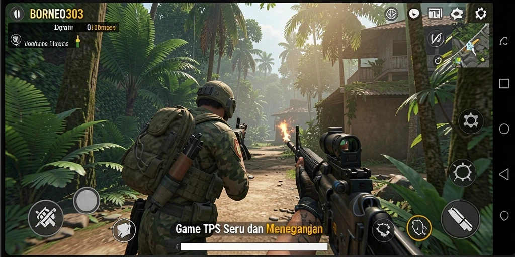 Tampilan gameplay menegangkan dalam BORNEO303