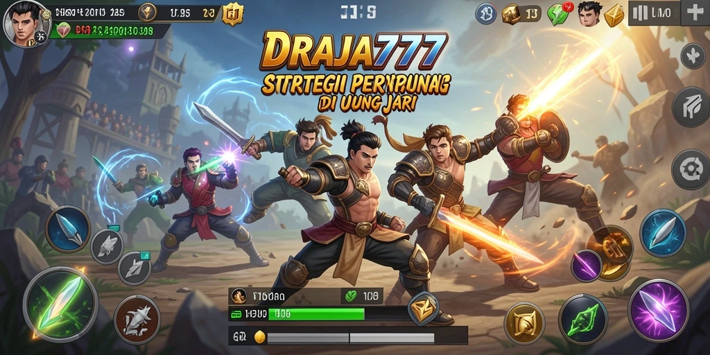 Screenshot DRAJA777 menampilkan aksi pertempuran strategi yang mendebarkan.