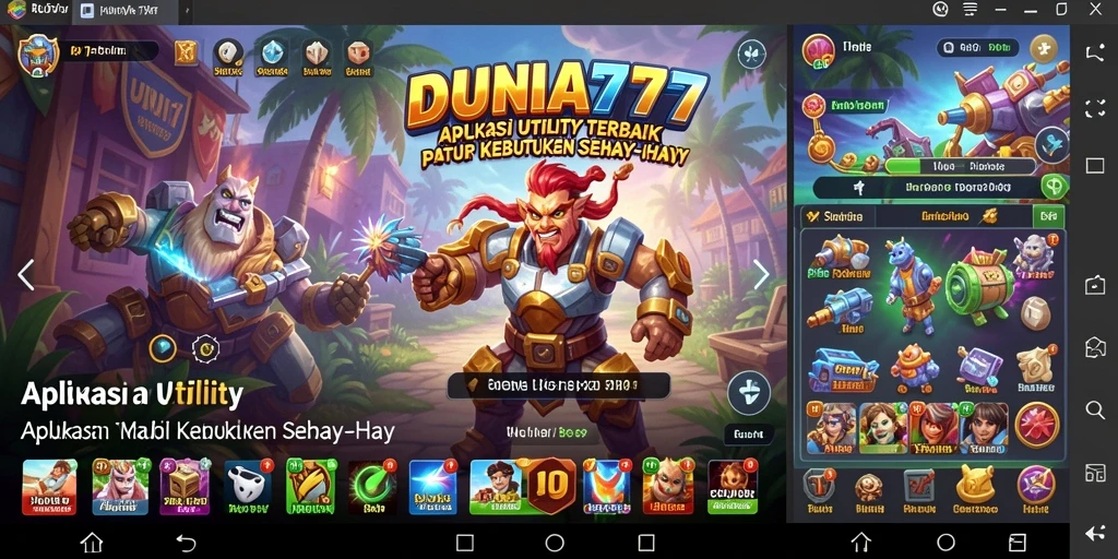 Tampilan interface DUNIA777 yang modern dan fungsional.