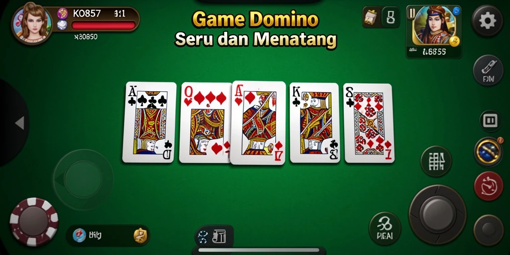 Screenshot gameplay KO857 menampilkan aksi seru dalam permainan Domino.