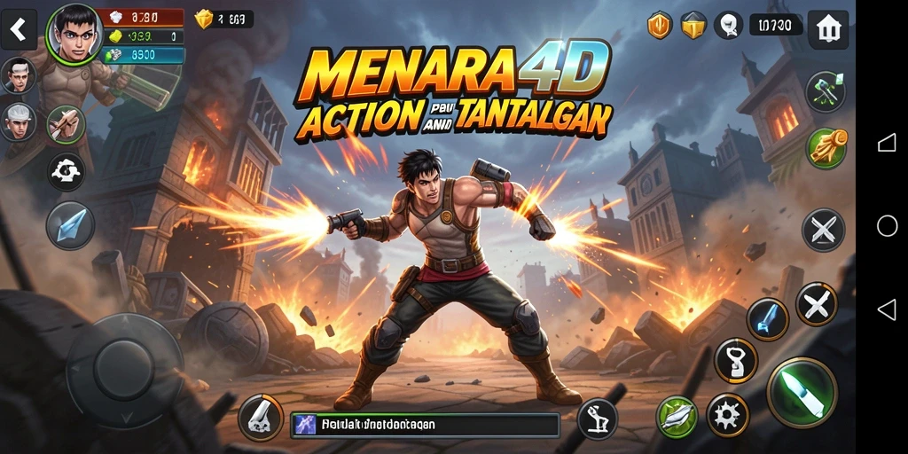 Tampilan gameplay MENARA4D yang seru dan mendebarkan.
