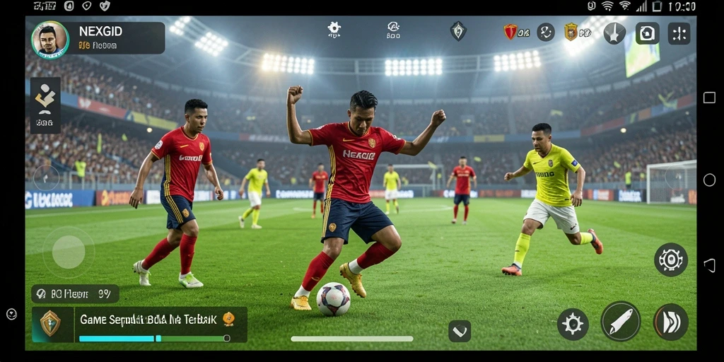 Tampilan gameplay yang menegangkan di lapangan sepak bola.