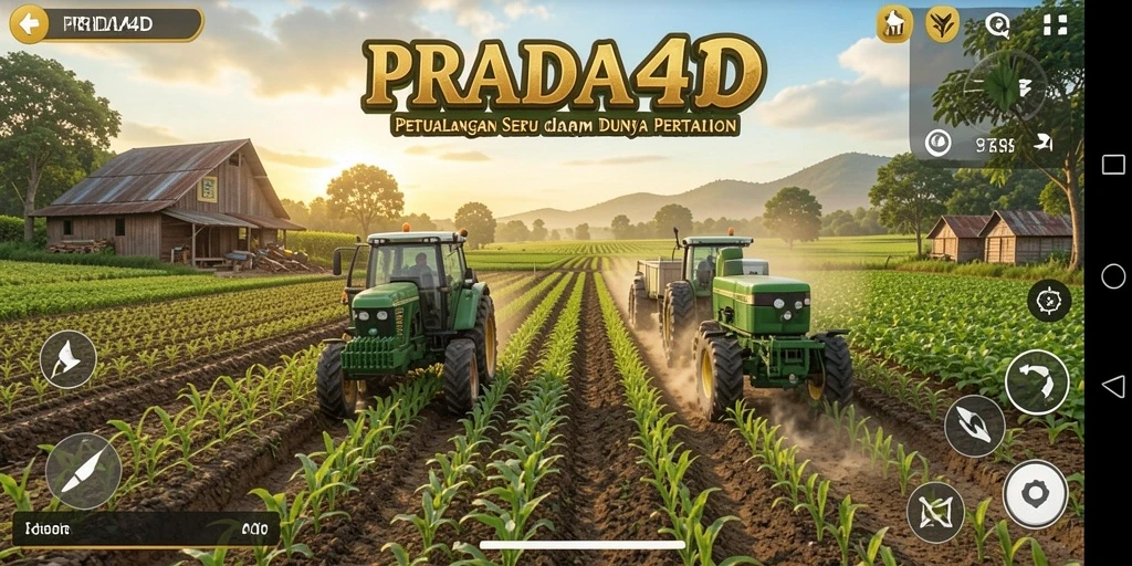 Tampilan gameplay PRADA4D dengan aktivitas pertanian yang seru.