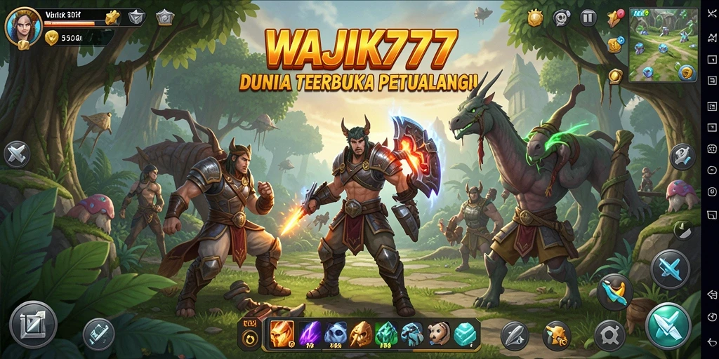 Tampilan gameplay yang menampilkan dunia terbuka WAJIK777.